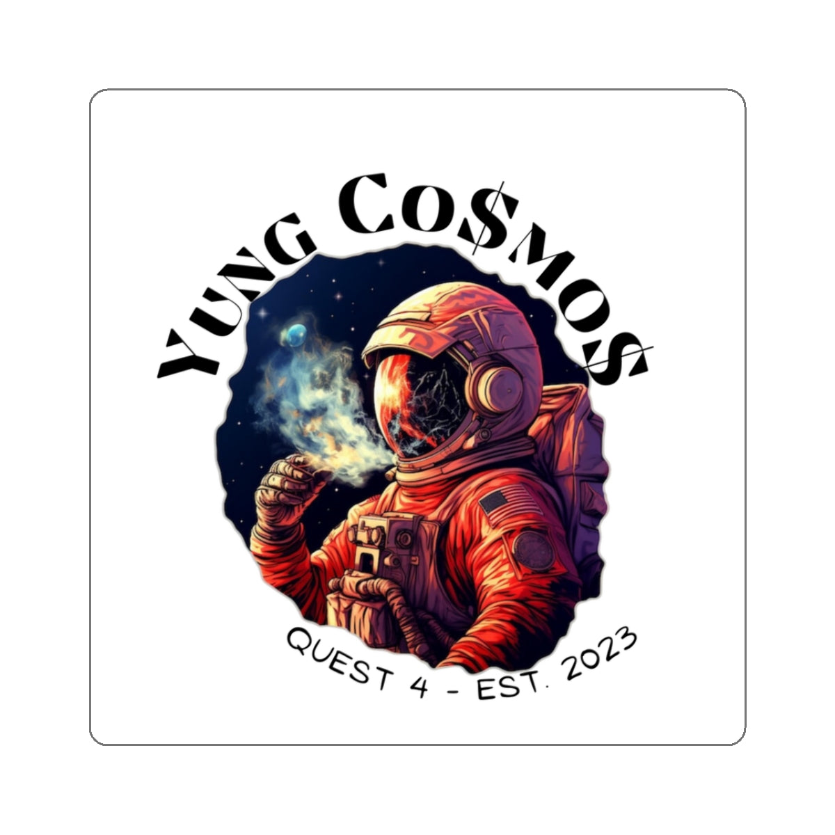 YUNG CO$MO$ Kiss-Cut Sticker